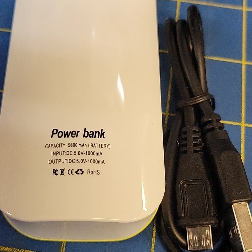 Portable Power Bank with USB Cable - Hot Pink